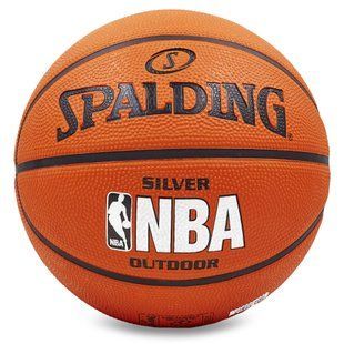 М'яч баскетбольний гумовий SPALDING NBA SILVER Outdoor 83014Z розмір 5 помаранчевий