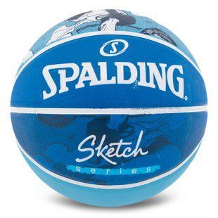 Мяч баскетбольный резиновый SPALDING SKETCH DRIBBLE 84448Y цвет синий