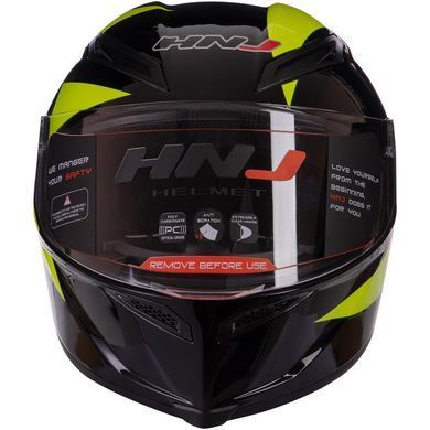 Мотошолом інтеграл (full face) HNJ H722-2 розмір L колір чорний-салатовий
