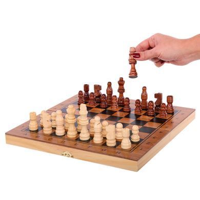 Шахматы шашки нарды 3 в 1 набор настольных игр деревянные ZOOCEN ZC7230 размер 29см x 29см х 2,5см