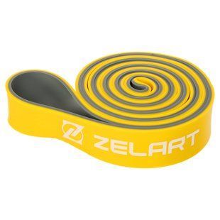 Резина петля для подтягиваний и тренировок лента силовая двухслойная Zelart FI-0911-6 цвет желтый