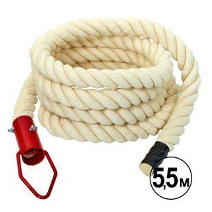 Канат для лазанья из хлопка с креплением Zelart SO-5303 5,5м белый