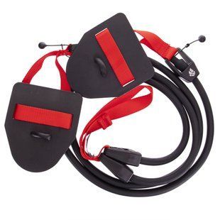 Тренажер для плавання з лопатками для тренування гребка MadWave DRY TRAINING M077103400W опір 5,4-14,1кг чорний-червоний