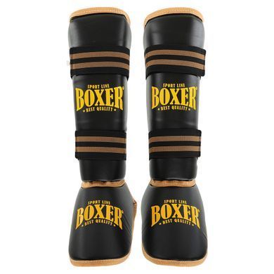 Захист гомілки та стопи Муай Тай, ММА, Кікбоксинг штучна шкіра BOXER NEW 2004-4-N розмір M колір чорний