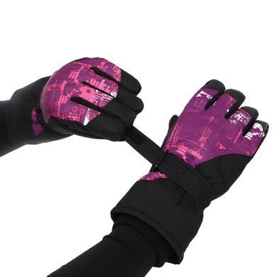 Рукавички для лиж та сноуборду жіночі LUCKYLOONG B-4455 розмір L-XL колір чорний-зелений