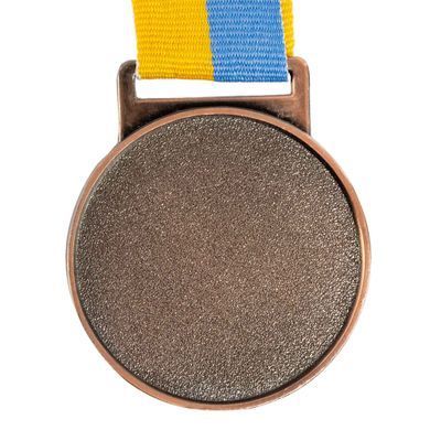 Медаль спортивна зі стрічкою Zelart UKRAINE з українською символікою C-6834 колір бронзовий