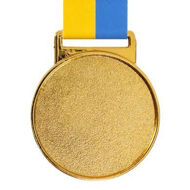 Медаль спортивна зі стрічкою Zelart UKRAINE з українською символікою C-6834 колір бронзовий