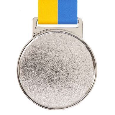 Медаль спортивна зі стрічкою Zelart UKRAINE з українською символікою C-6834 колір бронзовий