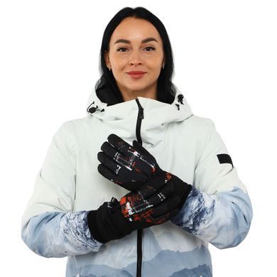 Рукавички для лиж та сноуборду жіночі LUCKYLOONG B-4455 розмір L-XL колір чорний-зелений