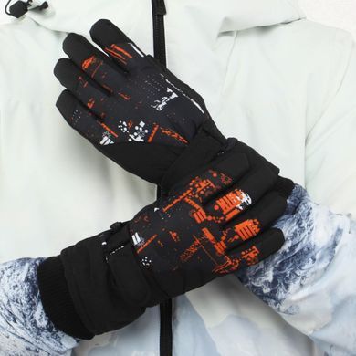 Рукавички для лиж та сноуборду жіночі LUCKYLOONG B-4455 розмір L-XL колір чорний-зелений