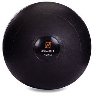 Слэмбол мяч набивной для кроссфита и фитнеса Slam Ball Zelart FI-2672-12 12к черный