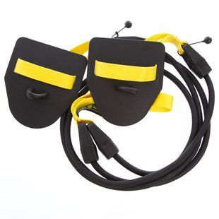 Тренажер для плавання з лопатками для тренування гребка MadWave TRAINER DRY M077103200W опір 2,2-6,3кг чорний-жовтий