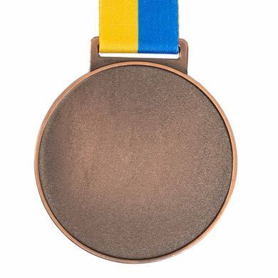 Медаль спортивная с лентой Zelart UKRAINE с украинской символикой C-6833 цвет бронзовый