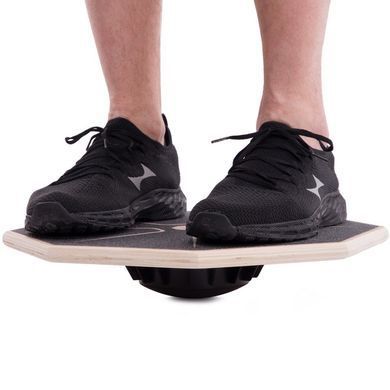 Диск балансировочный балансборд деревянный WOOD BALANCE BOARD Zelart FI-4013 39,5 см черный