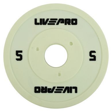 Блины диски полиуретановые с металлической втулкой LiveUp LP8028-5 &oslash;50мм 5кг белый
