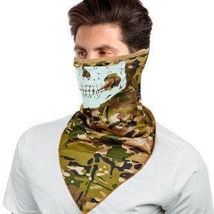 Шарф-маска (мультипов'язка) зі принтом, що світиться Zelart SKULL MASK TY-0353 колір камуфляж