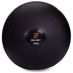 Слэмбол мяч набивной для кроссфита и фитнеса Slam Ball Zelart FI-2672-15 15кг черный