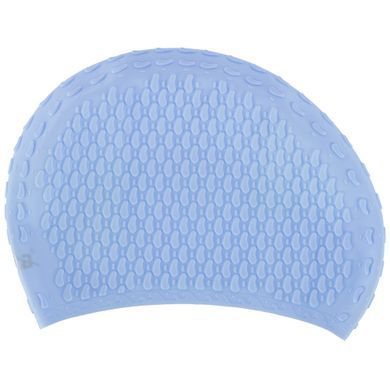 Шапочка для плавания силиконовая на длинные волосы Zelart BUBBLE PL-2988 цвет голубой