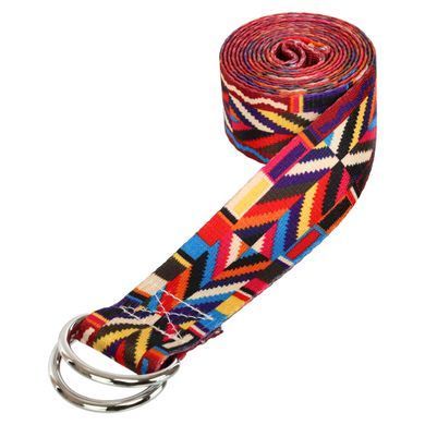 Ремень для йоги с кольцами Zelart FI-6975-17 183x3,8см мультиколор