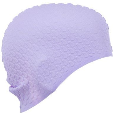 Шапочка для плавания силиконовая на длинные волосы Zelart BUBBLE PL-2988 цвет голубой