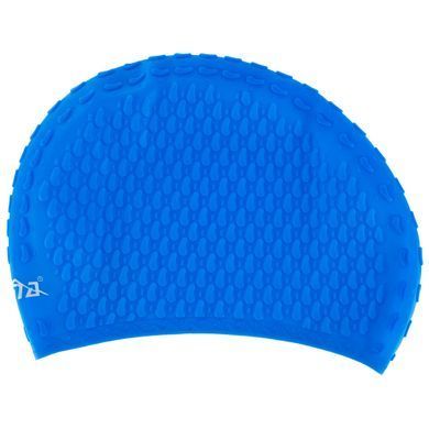 Шапочка для плавания силиконовая на длинные волосы Zelart BUBBLE PL-2988 цвет голубой