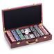 Набор для покера в деревянном кейсе Poker game set Zelart W300N 300 фишек