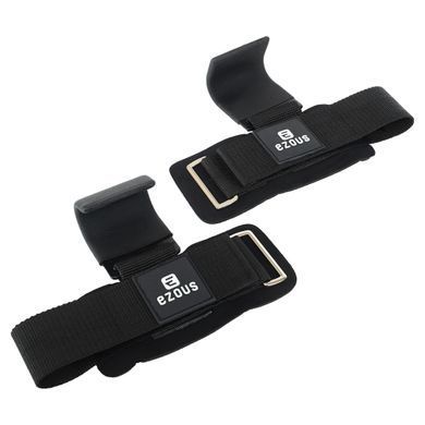 Крюки для подтягивания и тяги на запястья WEIGHTLIFTING HOOK EZOUS B-13 2шт черный