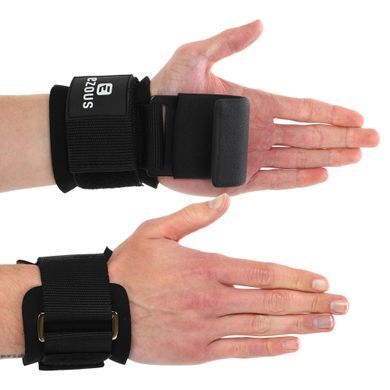 Крюки для подтягивания и тяги на запястья WEIGHTLIFTING HOOK EZOUS B-13 2шт черный