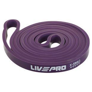 Резина петля для подтягиваний и тренировок лента силовая LiveUp SUPER BAND LP8410-XS цвет фиолетовый