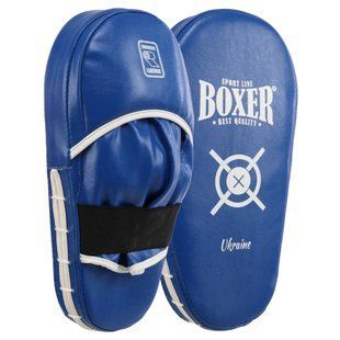 Лапа боксерская прямая тренировочная удлиненная Кожвинил BOXER NEW 2008-N цвет синий