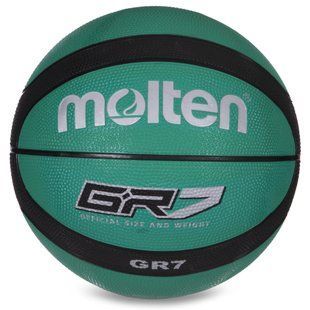 М'яч баскетбольний гумовий MOLTEN GR7 BGR7-GK-SH розмір 7 зелений-чорний