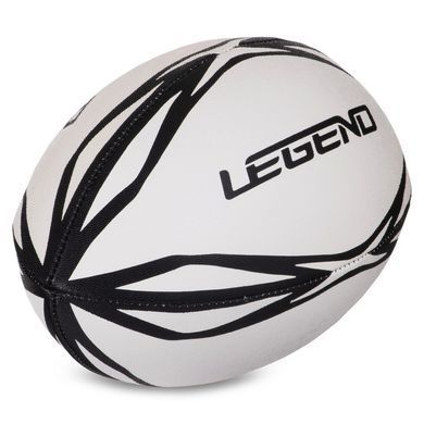 М'яч для регбі юніорський LEGEND R-3298 розмір 4 білий-чорний