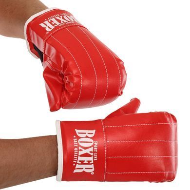 Снарядные перчатки-блинчики для бокса искусственная кожа BOXER 2015 размер L цвет черный