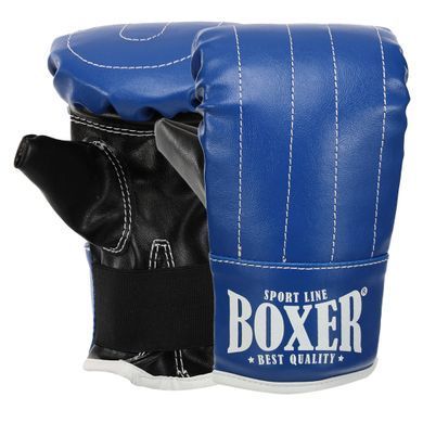 Снарядные перчатки-блинчики для бокса искусственная кожа BOXER 2015 размер L цвет черный