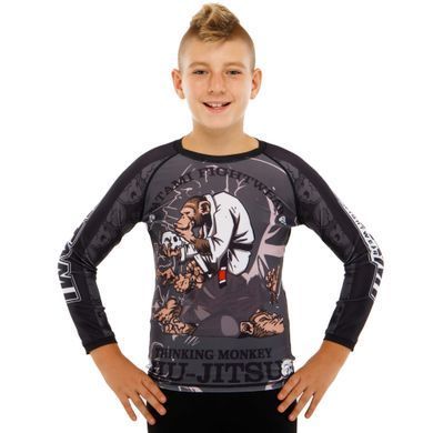 Рашгард лонгслив детский Zelart MONKEY JIU-JITSU 9534B BO-3624 размер S цвет черный