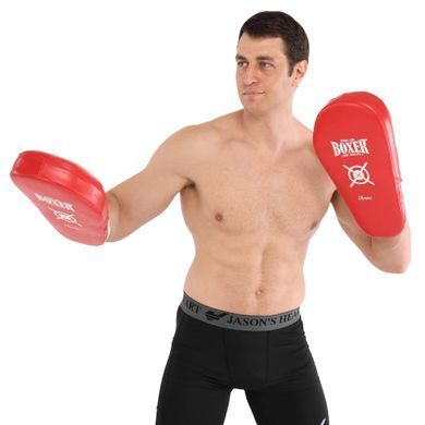 Лапа боксерська пряма подовжена тренувальна Кожвініл BOXER NEW 2009-N колір чорний