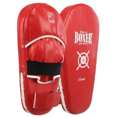 Лапа боксерська пряма подовжена тренувальна Кожвініл BOXER NEW 2009-N колір чорний