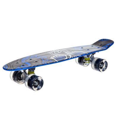 Пенни борд Penny Board круизер пластиковый со светящимися колесами 22" FISH SK-881-10 синий