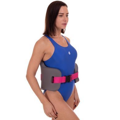 Пояс для аквафітнесу аквааеробіки та плавання аквапояс Swimming B-BELT MadWave M082615000W підтримка ваги до 75кг сірий
