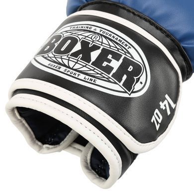 Перчатки боксерские на липучке искусственная кожа BOXER Элит 2022 размер 14 унции цвет черный