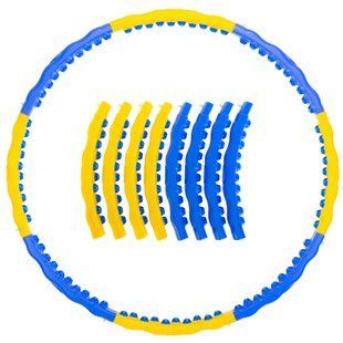 Обруч для схуднення масажний розбірний Хула Хуп Hula Hoop DYNAMIC HOOP JS-6018 колір жовтий-синій