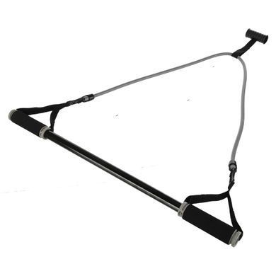 Палка гімнастична з еспандерами та кріпленням на двері DOOR GYM SET PRO-SUPRA FI-501A l-74-125см чорний-сірий