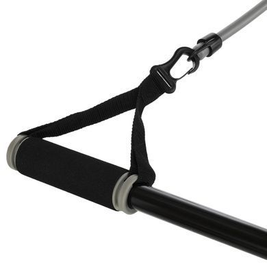 Палка гімнастична з еспандерами та кріпленням на двері DOOR GYM SET PRO-SUPRA FI-501A l-74-125см чорний-сірий