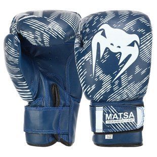 Перчатки боксерские MATSA MA-0033 размер 12 унции цвет синий