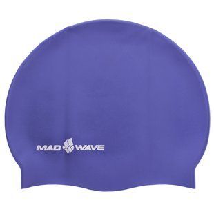 Шапочка для плавання силіконова для дорослих MadWave METAL M053505 колір темно-синій