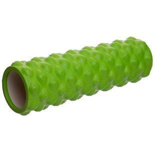Ролер масажний циліндр (ролик мфр) 45см Grid Bubble Roller Zelart FI-6672-BUBBLE колір салатовий