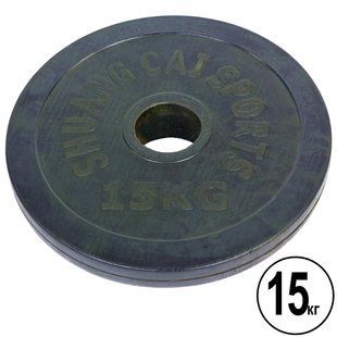 Блины диски обрезиненные SHUANG CAI SPORTS TA-1448-15B 52мм 15кг черный