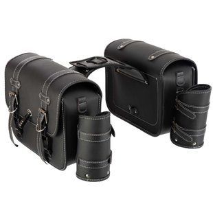 Кофри бокові для мотоцикла зі шкірозамінника Zelart HL621 2шт 35x27x15см чорний