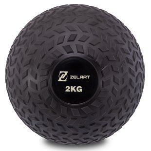 Слэмбол мяч набивной для кроссфита и фитнеса Slam Ball Zelart FI-7474-2 2кг чорний