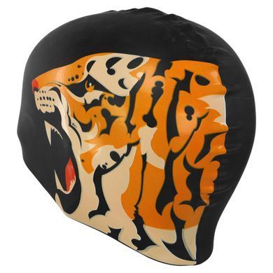 Шапочка для плавання силіконова для дорослих MadWave TIGER M055332 колір чорний